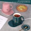 Ceramic Mug Warmer Gift Set | Temperature Control Heating Pad + Mug, Lid & Spoon.