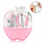 Apple-Style 9pcs Nail Care Manicure & Pedicure Set | Cutter & Cuticle Clipper Grooming Kit (Gift Case)