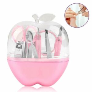 Apple-Style 9pcs Nail Care Manicure & Pedicure Set | Cutter & Cuticle Clipper Grooming Kit (Gift Case)