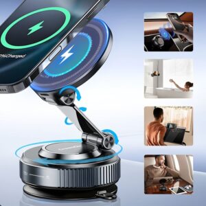 Electric Vacuum Magnetic Phone Mount Holder (360° Rotatable Car Phone Holder)