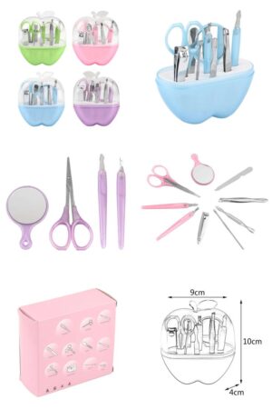 dd13b76b-5af5-4e5c-ac1c-3d4d7805055a Apple-Style 9pcs Nail Care Manicure & Pedicure Set | Cutter & Cuticle Clipper Grooming Kit (Gift Case)